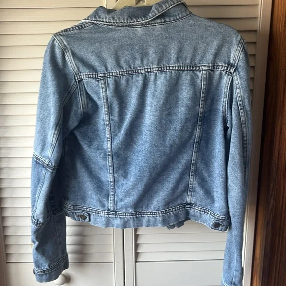 Free People |  Rumors Light Wash Denim Jacket Sz S - Picture 5 of 5